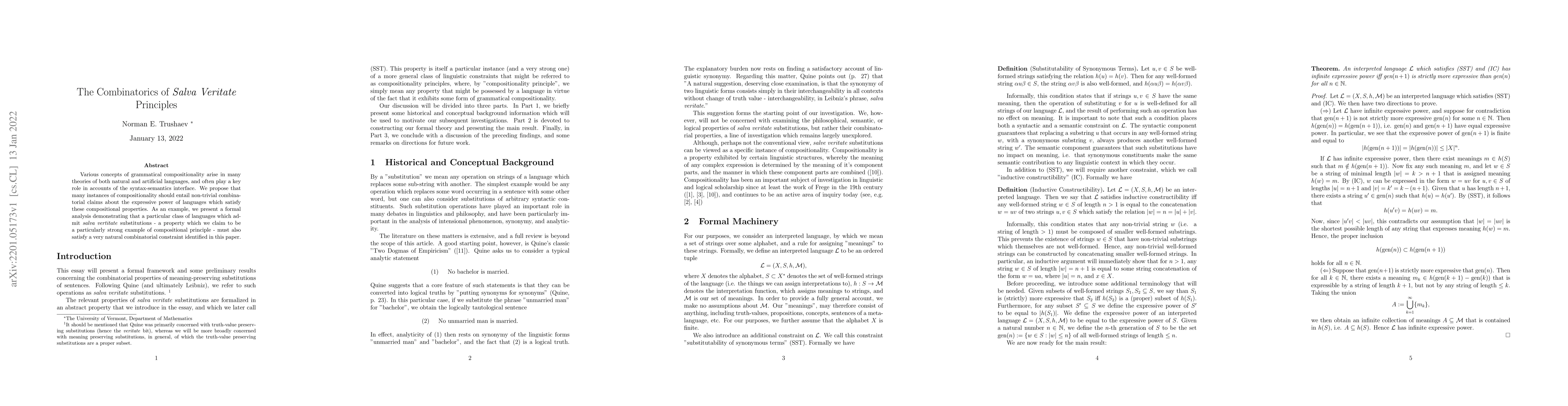 Thumbnail for The Combinatorics of \textit{Salva Veritate} Principles