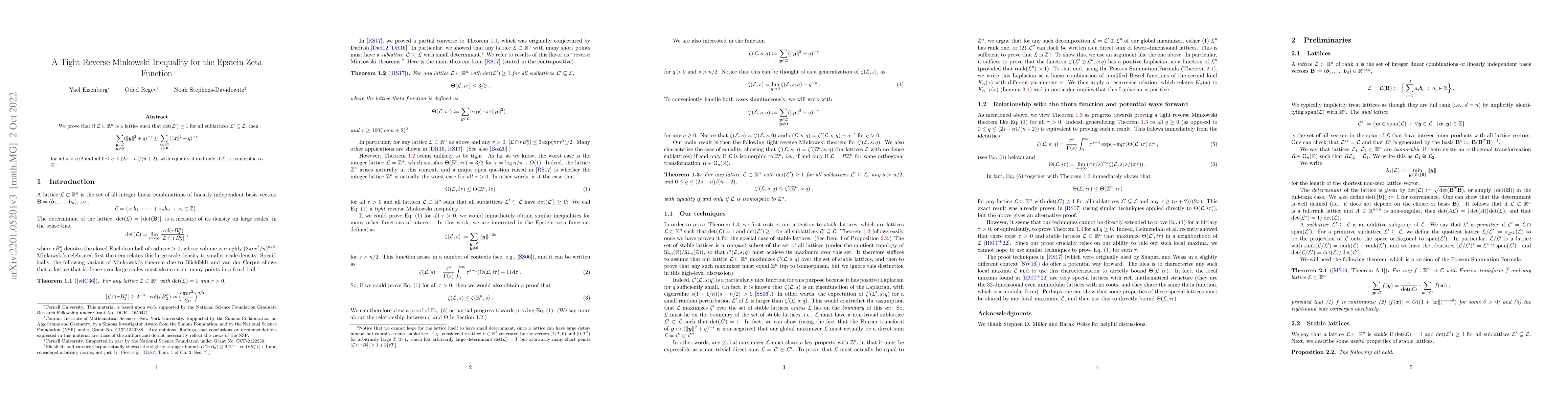Thumbnail for A Tight Reverse Minkowski Inequality for the Epstein Zeta Function