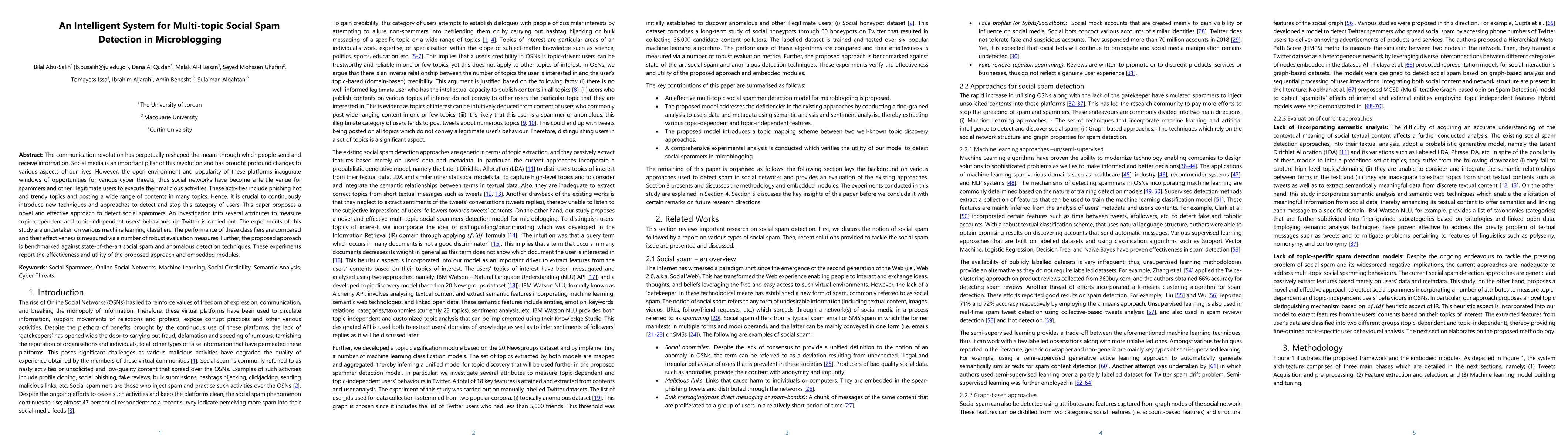 Thumbnail for An Intelligent System for Multi-topic Social Spam Detection in
  Microblogging