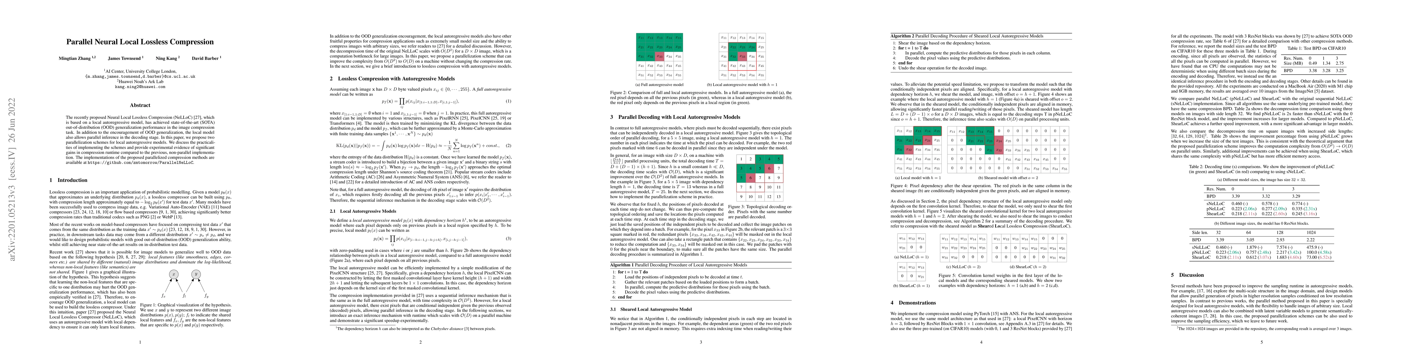 Thumbnail for Parallel Neural Local Lossless Compression