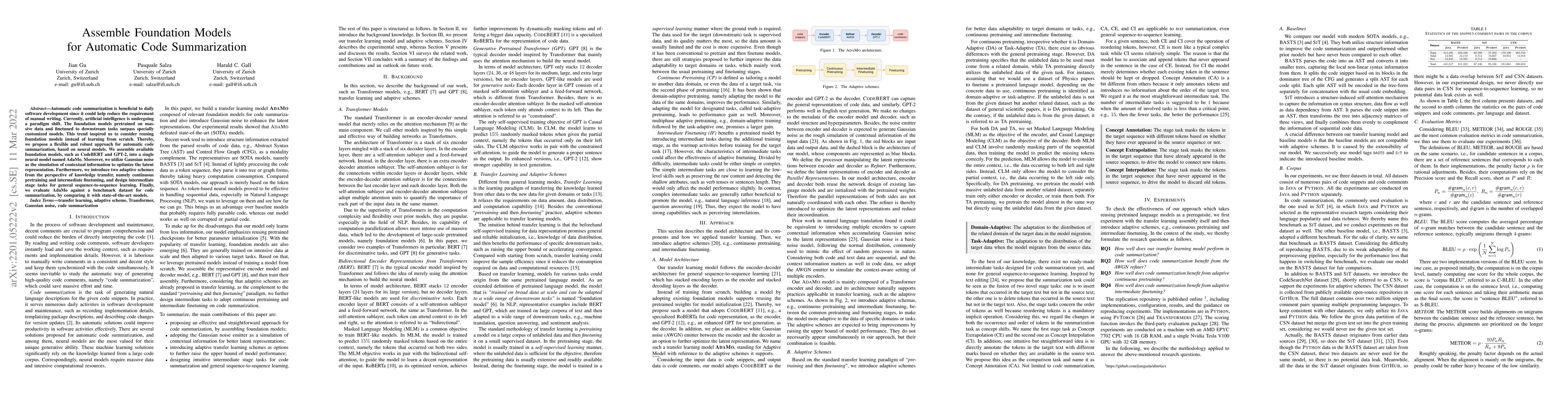 Thumbnail for Assemble Foundation Models for Automatic Code Summarization