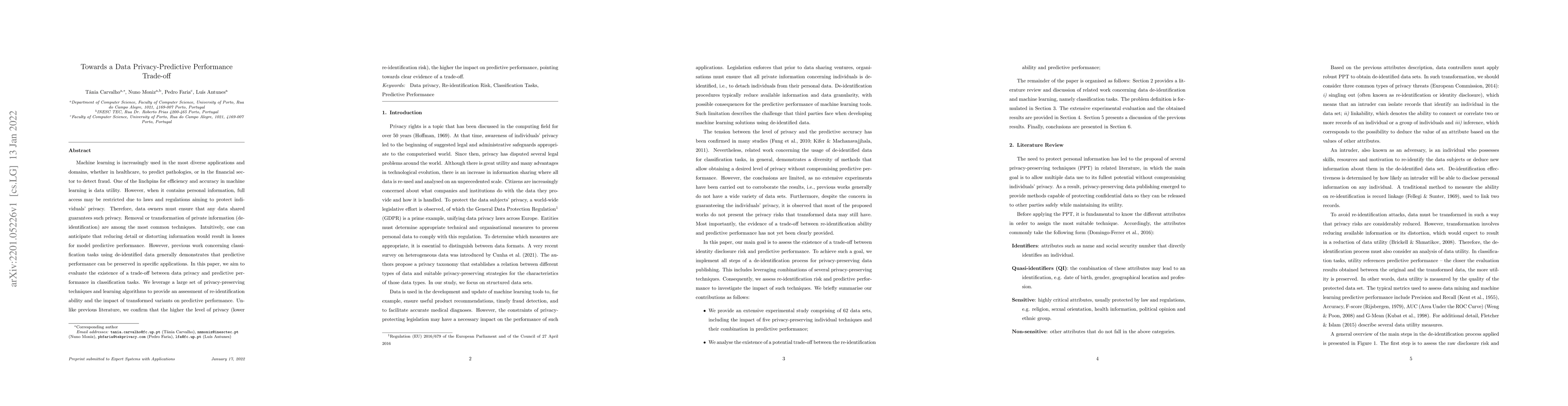 Thumbnail for Towards a Data Privacy-Predictive Performance Trade-off