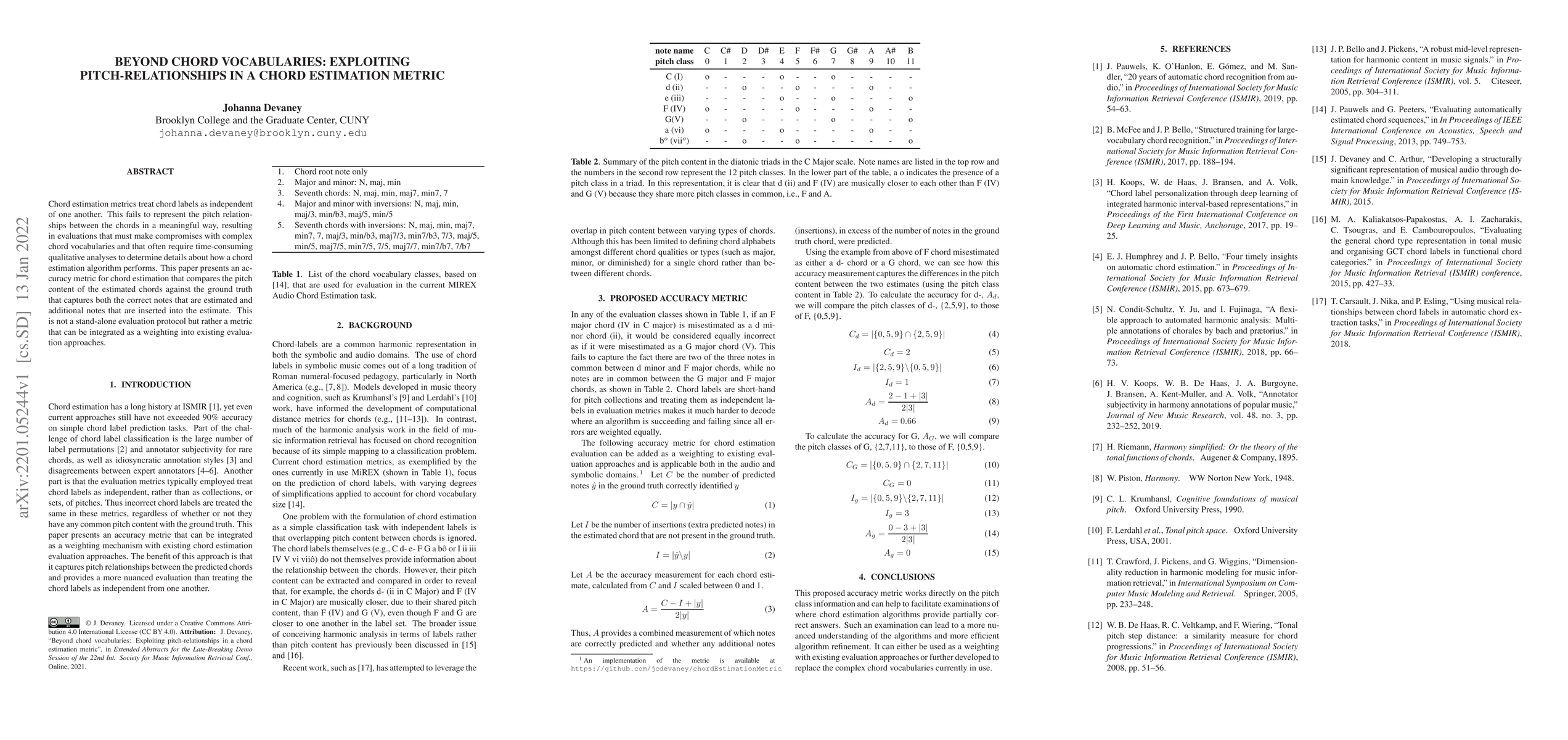 Thumbnail for Beyond chord vocabularies: Exploiting pitch-relationships in a chord
  estimation metric