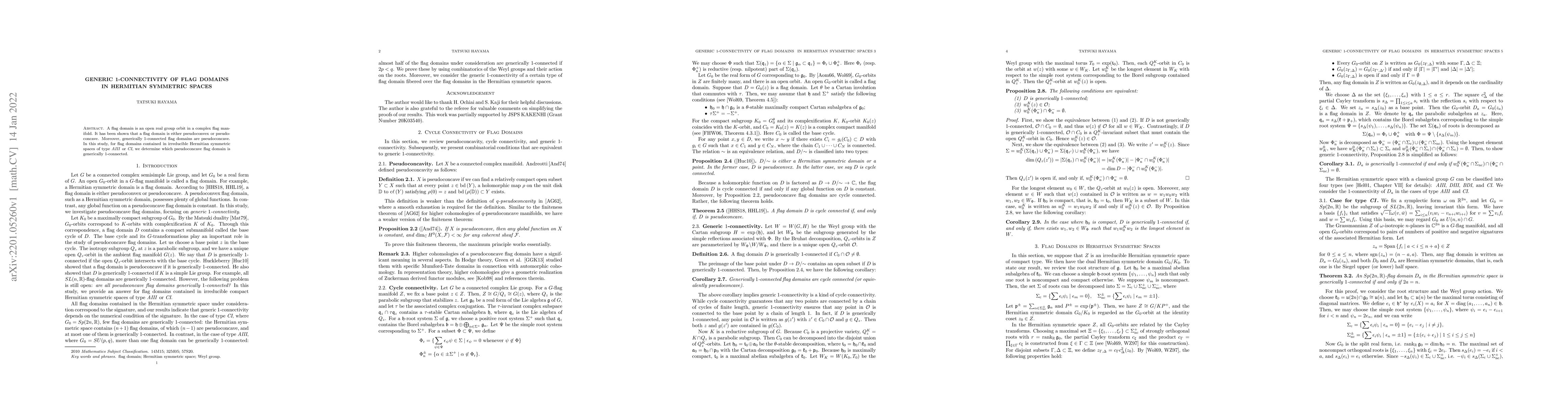 Thumbnail for Generic 1-connectivity of flag domains in Hermitian symmetric spaces