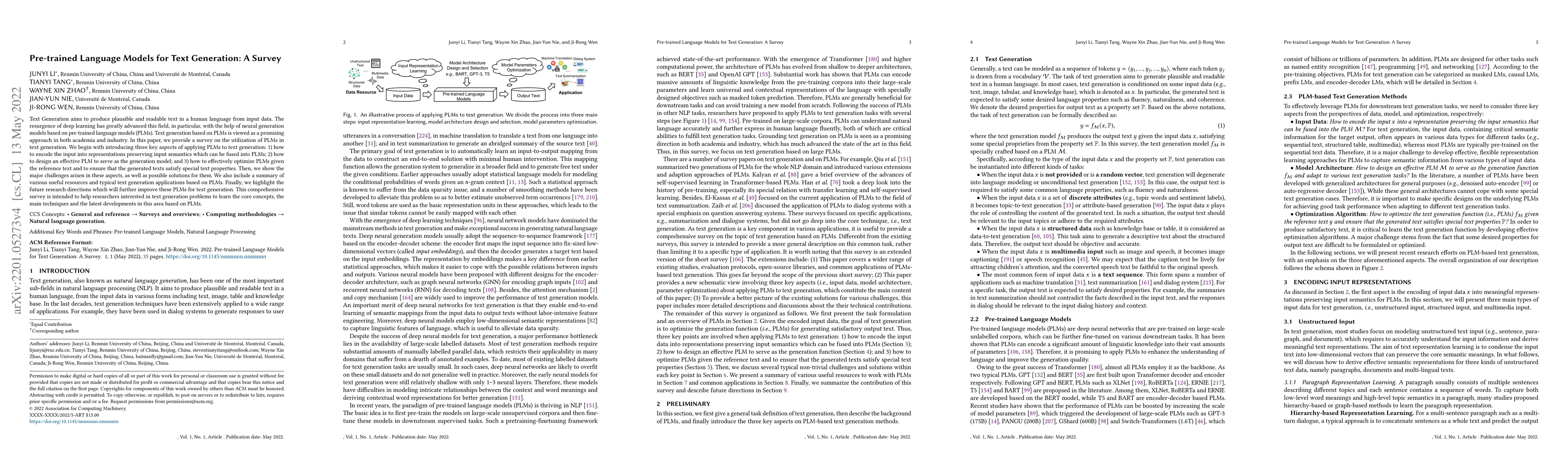 Thumbnail for Pretrained Language Models for Text Generation: A Survey