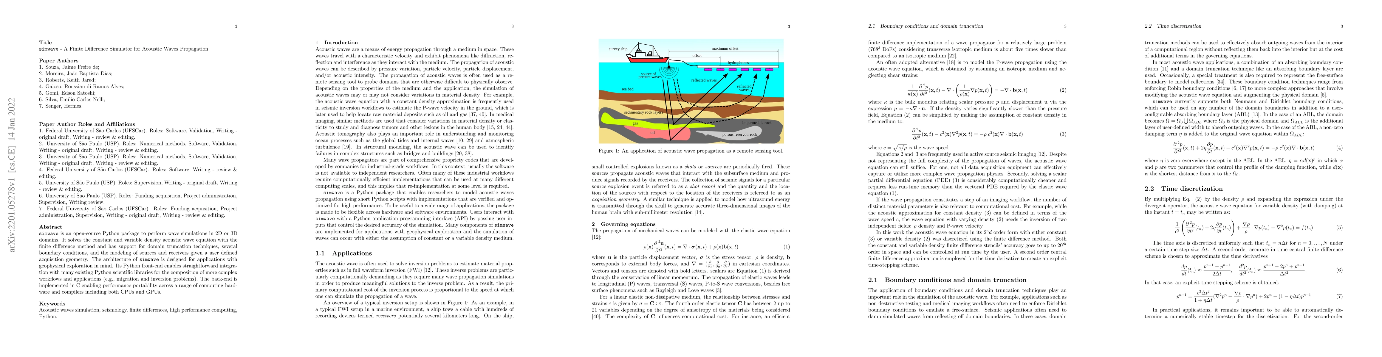 Thumbnail for ${\tt simwave}$ -- A Finite Difference Simulator for Acoustic Waves
  Propagation