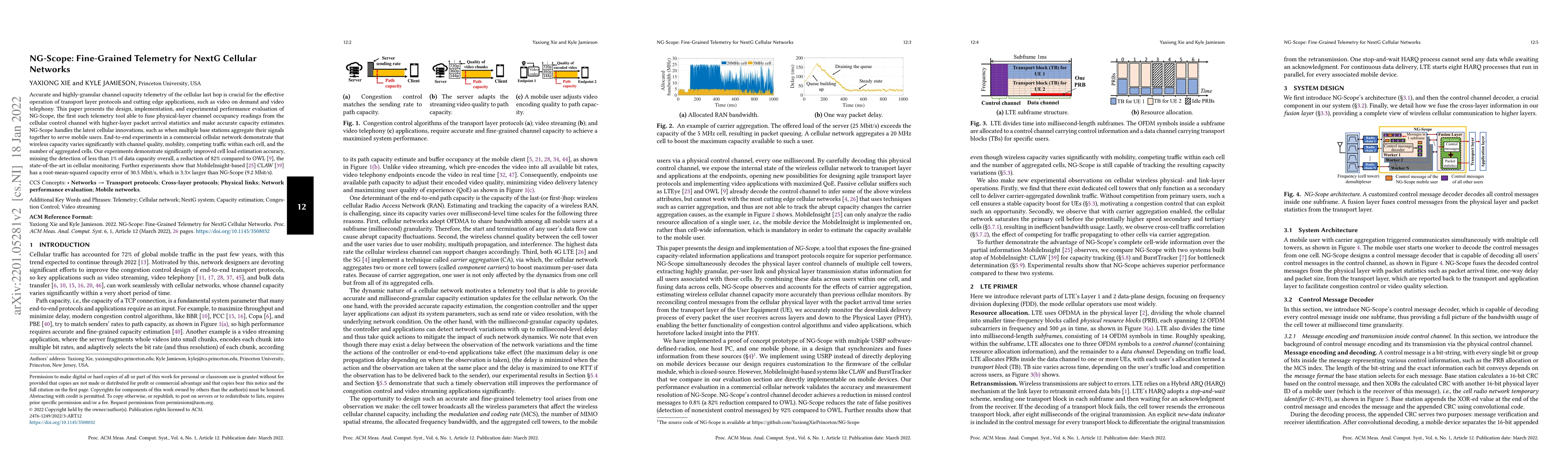 Thumbnail for NG-Scope: Fine-Grained Telemetry for NextG Cellular Networks