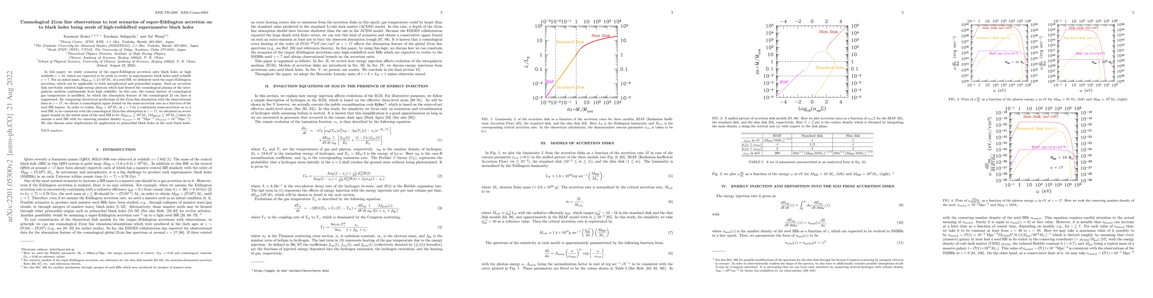 Thumbnail for Cosmological 21cm line observations to test scenarios of super-Eddington
  accretion on to black holes being seeds of high-redshifted supermassive black
  holes