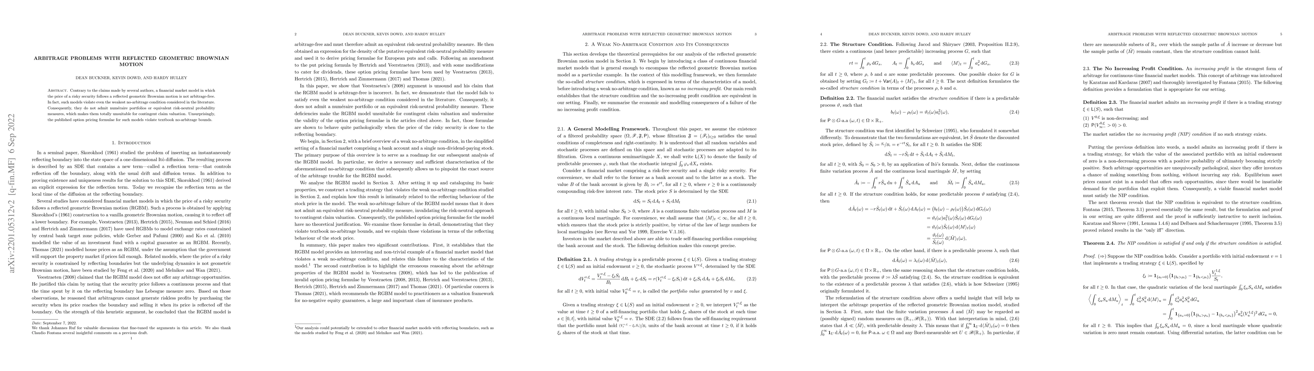 Thumbnail for Arbitrage Problems with Reflected Geometric Brownian Motion