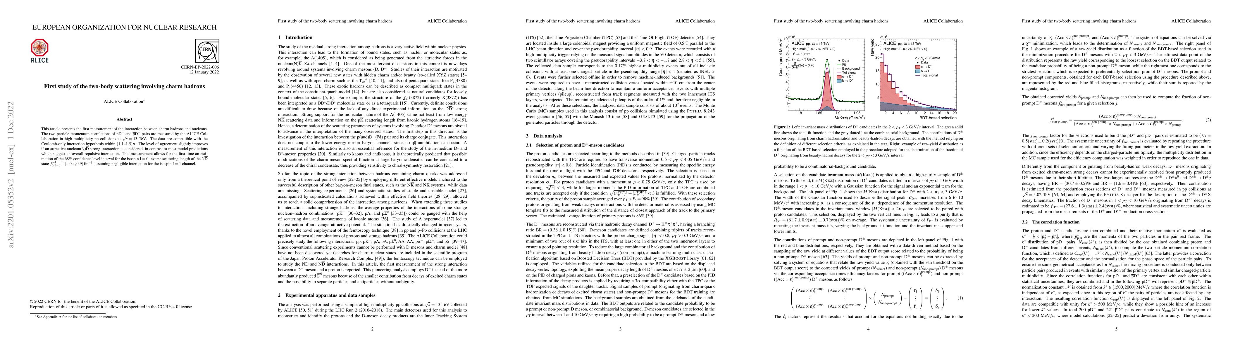 Thumbnail for First study of the two-body scattering involving charm hadrons
