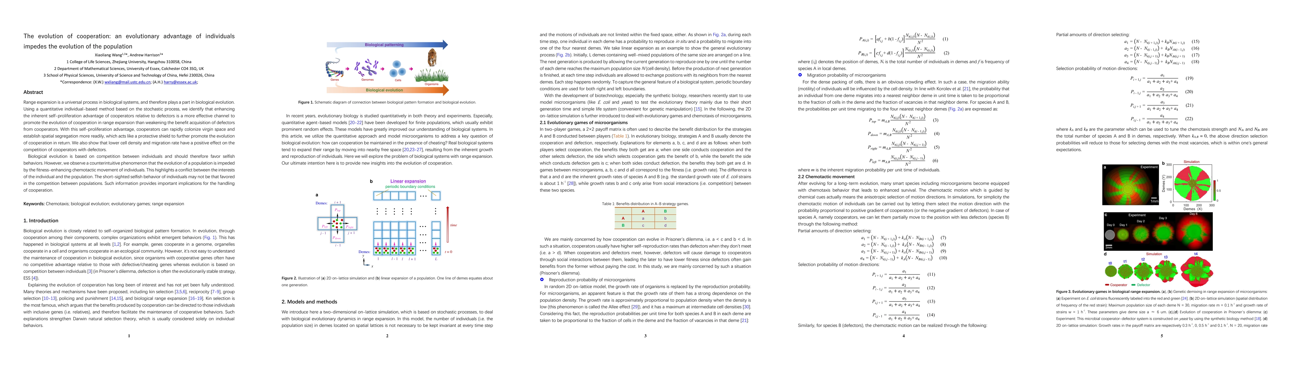 Thumbnail for The evolution of cooperation: an evolutionary advantage of individuals
  impedes the evolution of the population