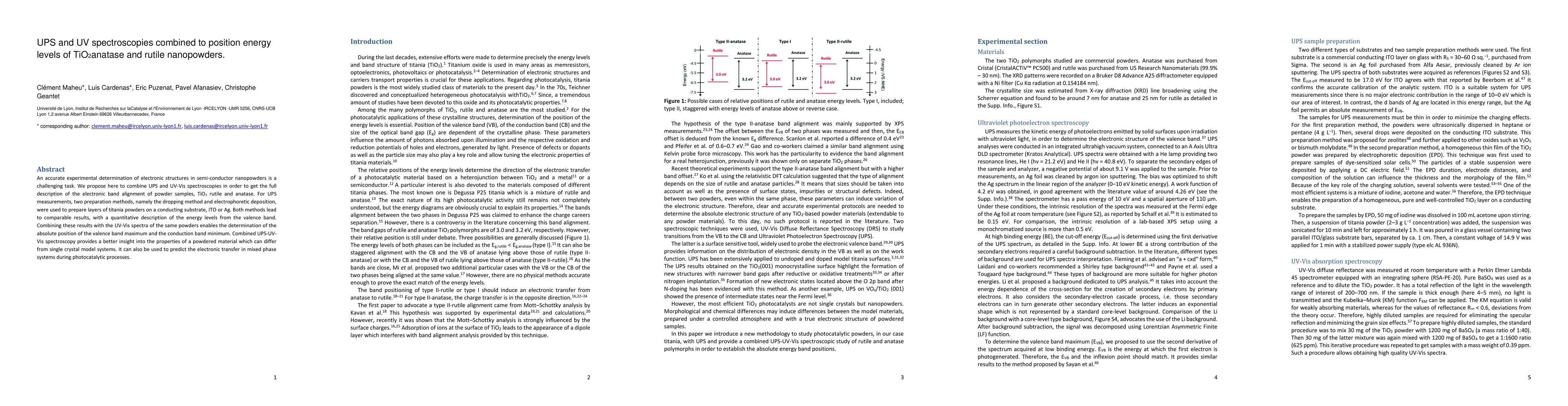 Thumbnail for UPS and UV spectroscopies combined to position energy levels of TiO2
  anatase and rutile nanopowders