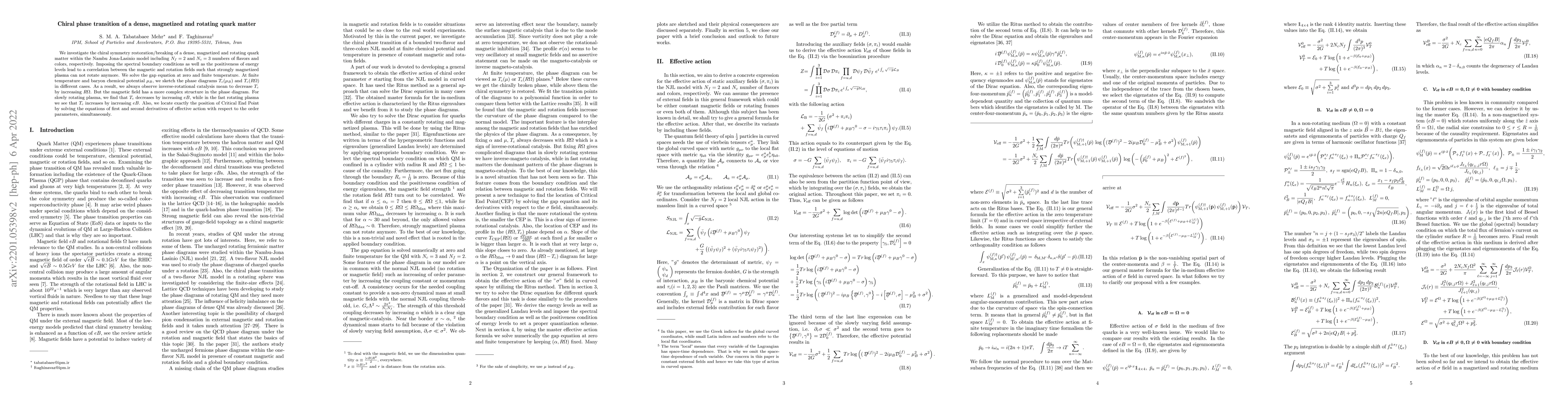 Thumbnail for Chiral phase transition of a dense, magnetized and rotating quark matter