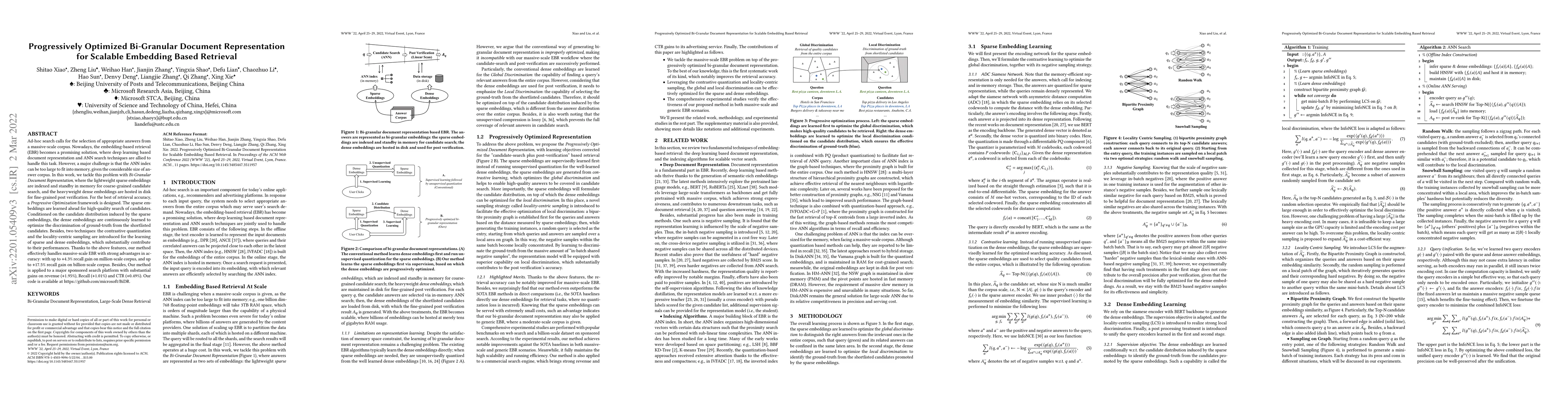 Thumbnail for Progressively Optimized Bi-Granular Document Representation for Scalable
  Embedding Based Retrieval