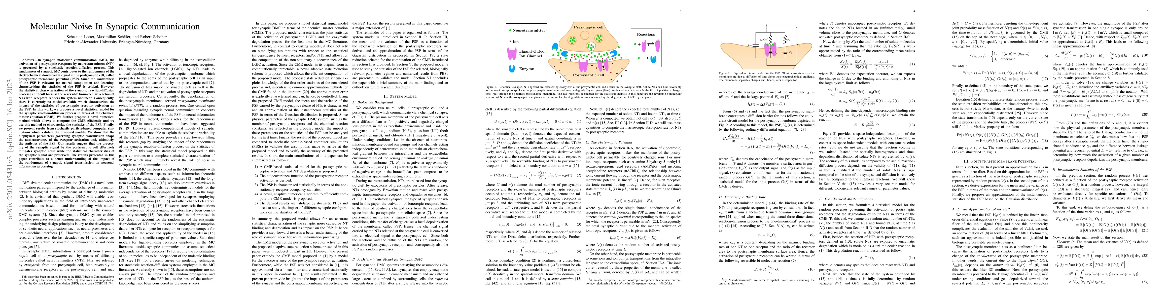 Thumbnail for Molecular Noise In Synaptic Communication