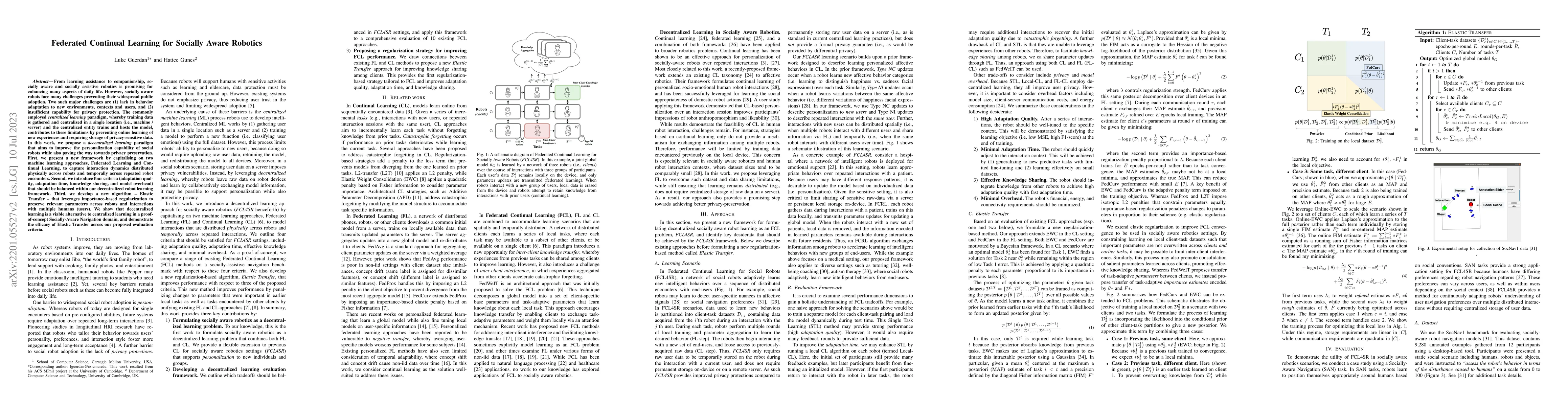 Thumbnail for Federated Continual Learning for Socially Aware Robotics