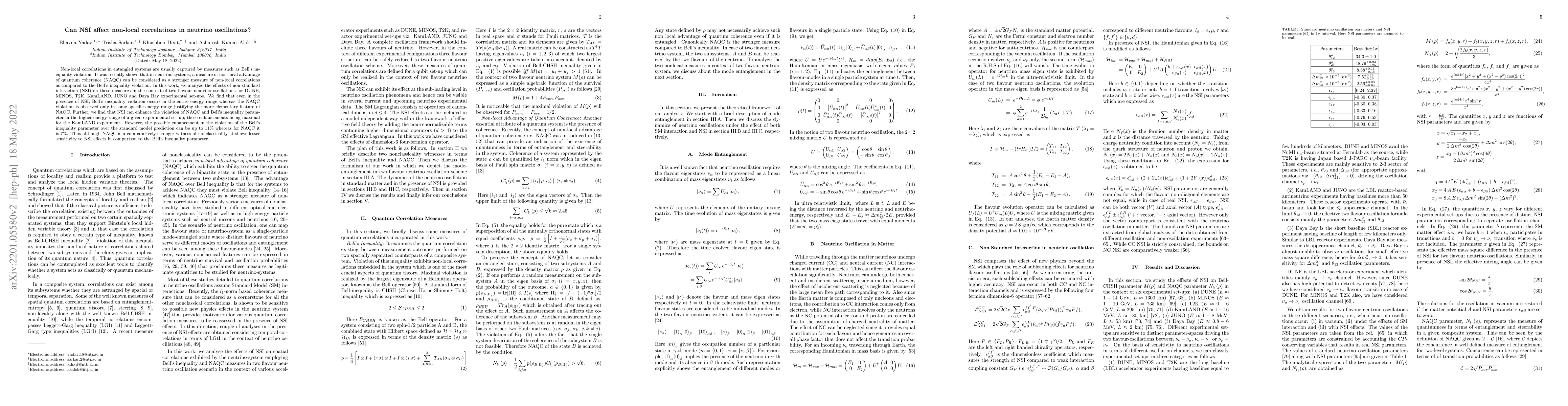 Thumbnail for Can NSI affect non-local correlations in neutrino oscillations?