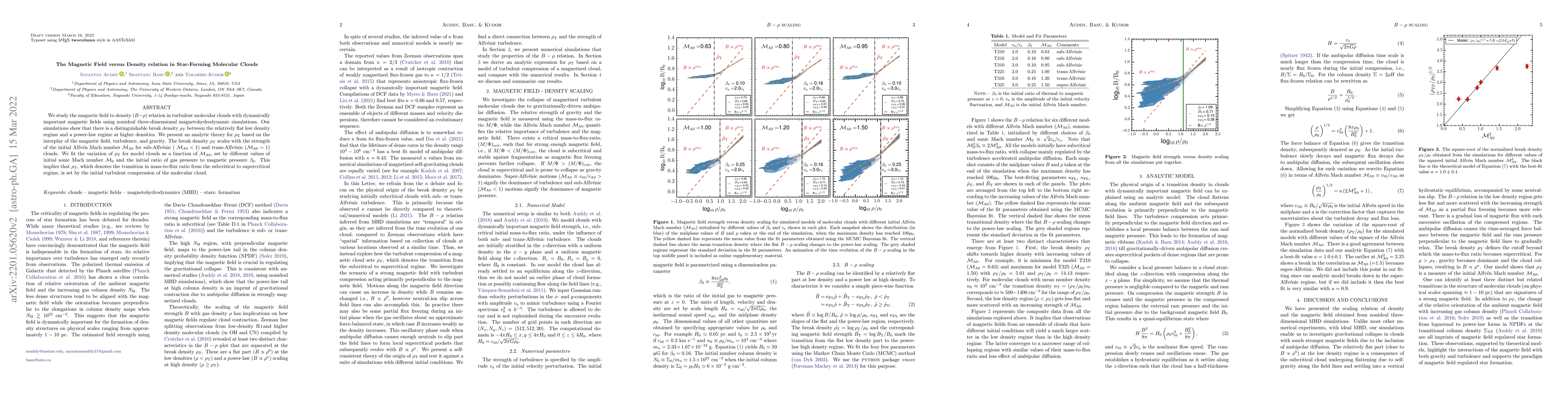 Thumbnail for The Magnetic Field versus Density relation in Star-Forming Molecular
  Clouds