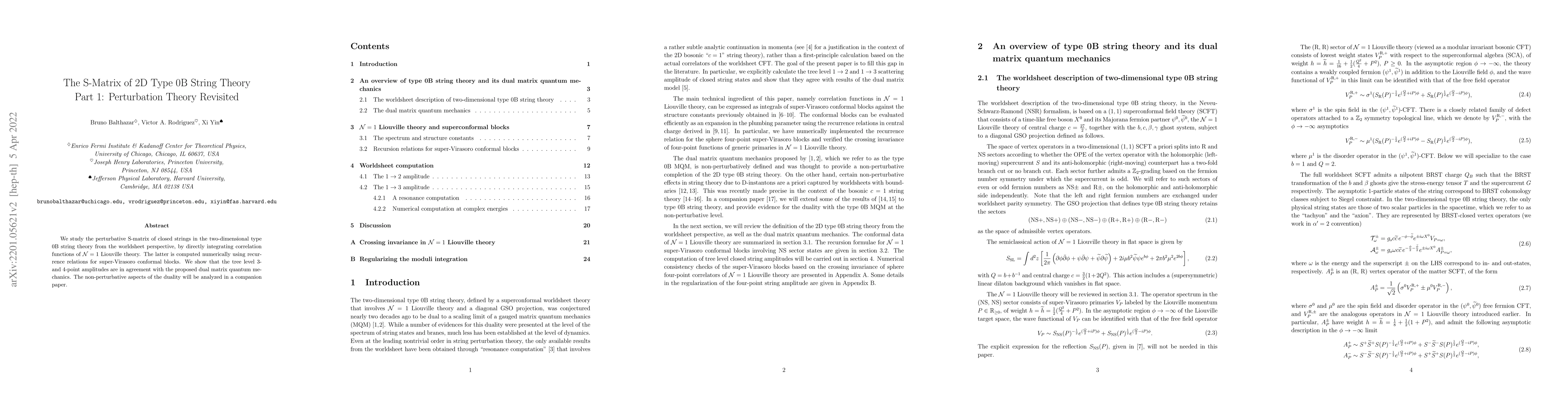 Thumbnail for The S-Matrix of 2D Type 0B String Theory Part 1: Perturbation Theory
  Revisited