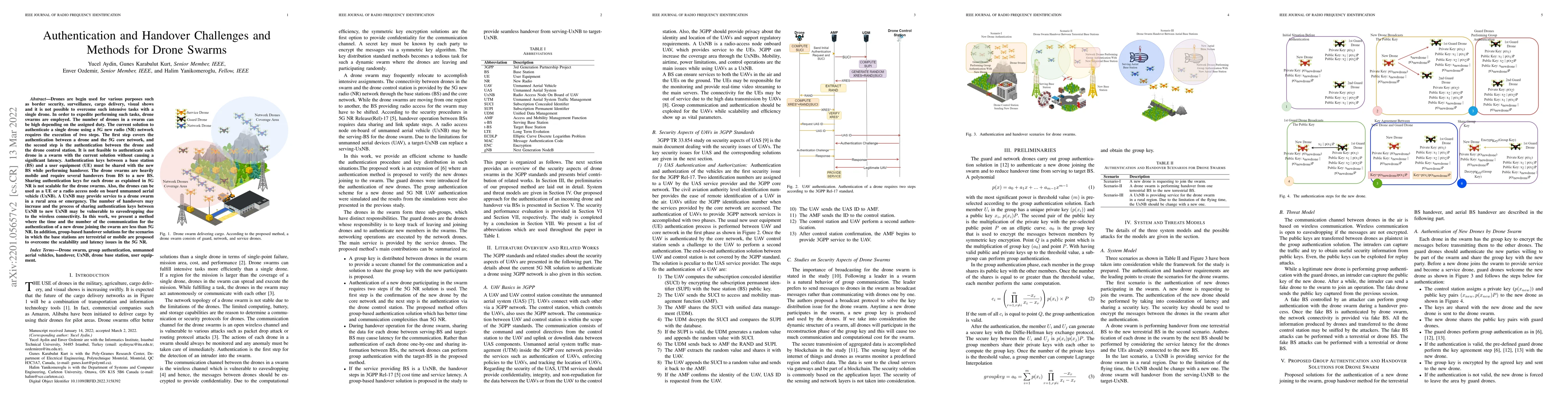 Thumbnail for Authentication and Handover Challenges and Methods for Drone Swarms