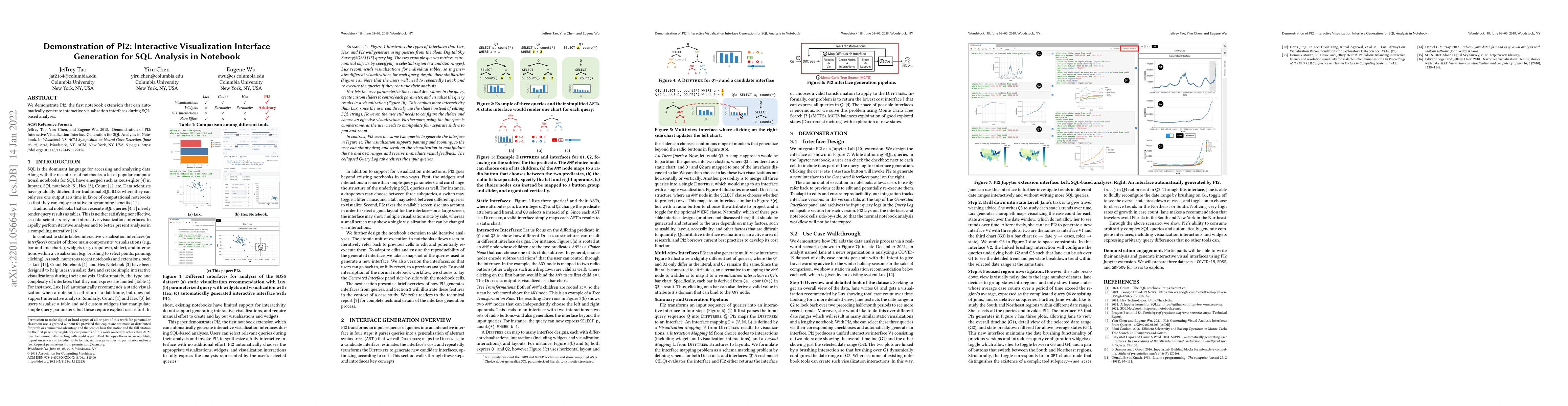 Thumbnail for Demonstration of PI2: Interactive Visualization Interface Generation for
  SQL Analysis in Notebook