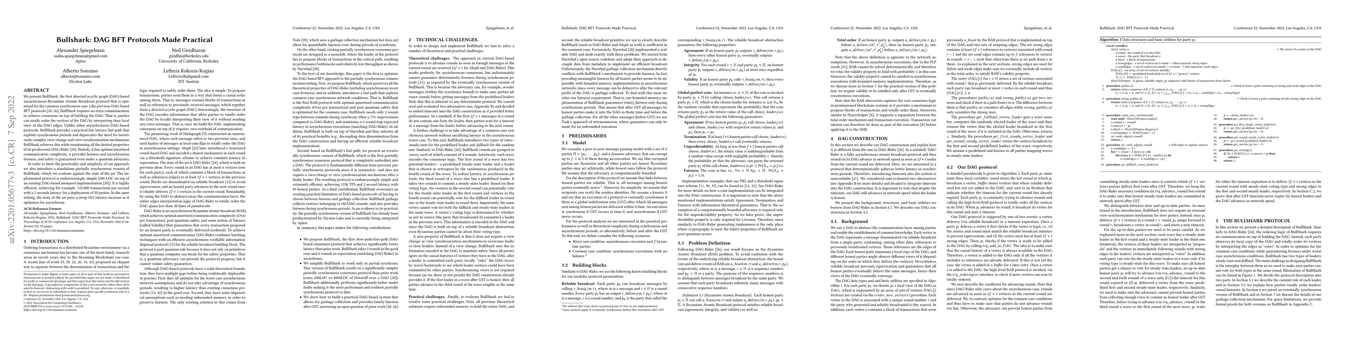 Thumbnail for Bullshark: DAG BFT Protocols Made Practical