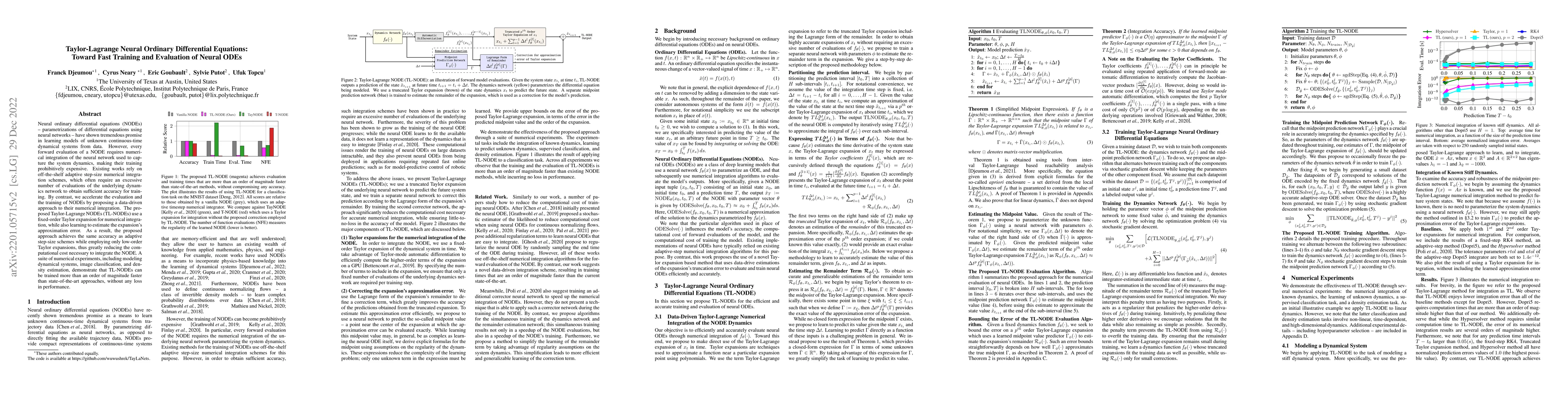 Thumbnail for Taylor-Lagrange Neural Ordinary Differential Equations: Toward Fast
  Training and Evaluation of Neural ODEs