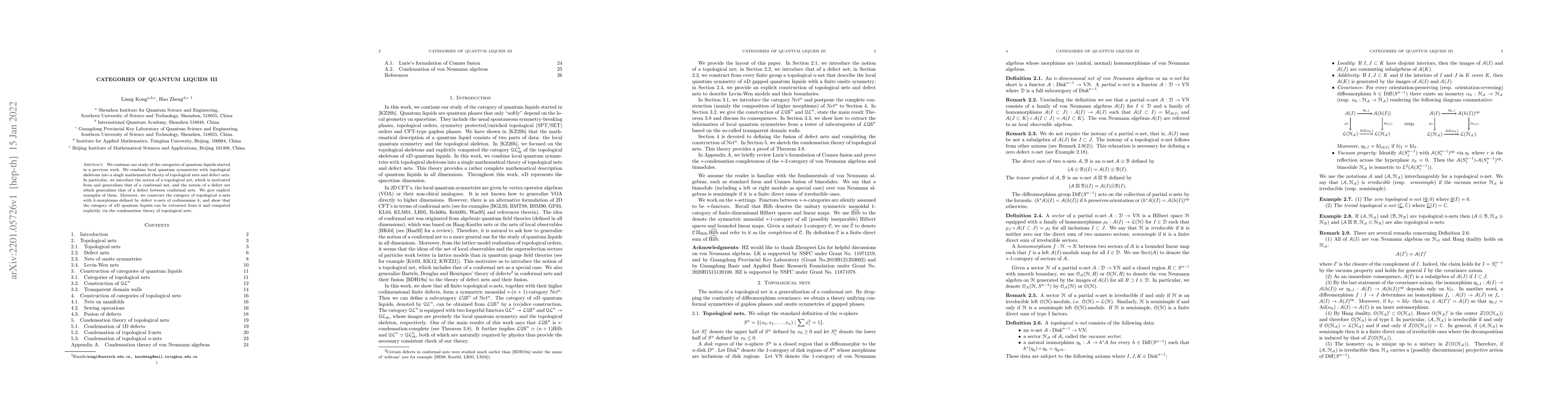 Thumbnail for Categories of quantum liquids III