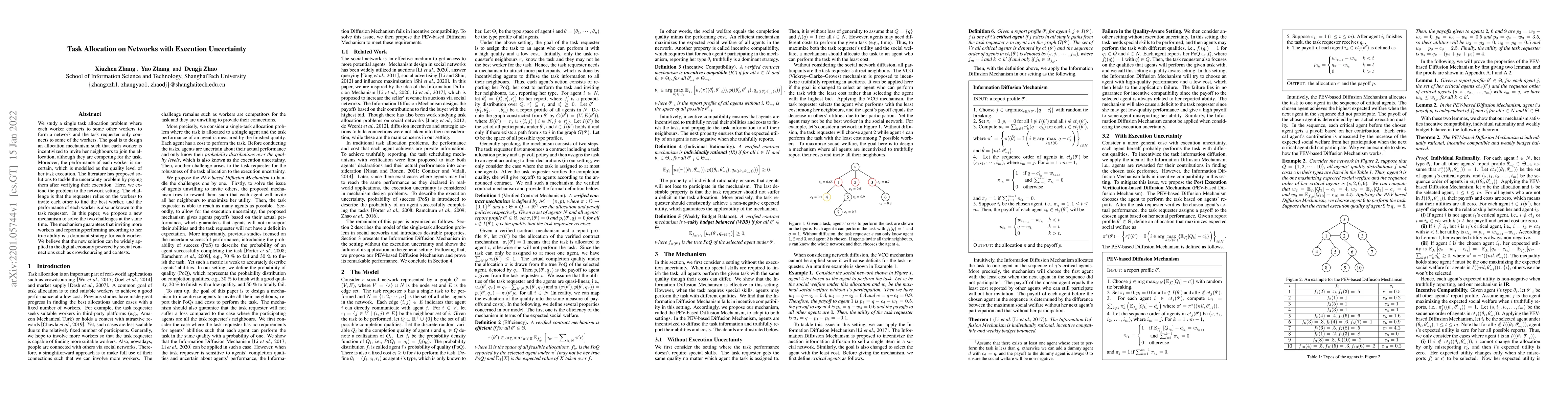 Thumbnail for Task Allocation on Networks with Execution Uncertainty