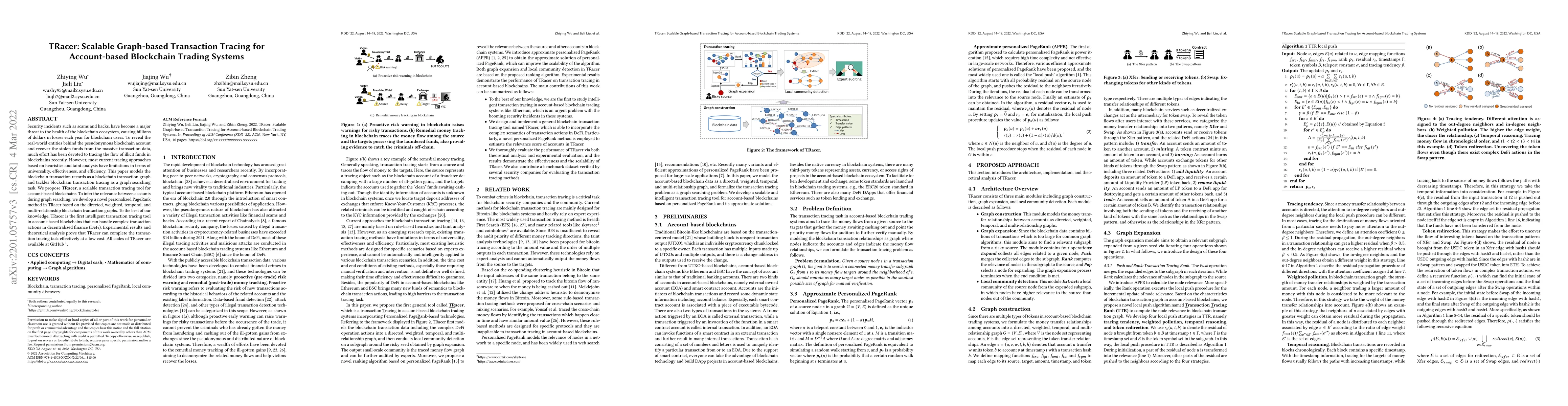 Thumbnail for TRacer: Scalable Graph-based Transaction Tracing for Account-based
  Blockchain Trading Systems