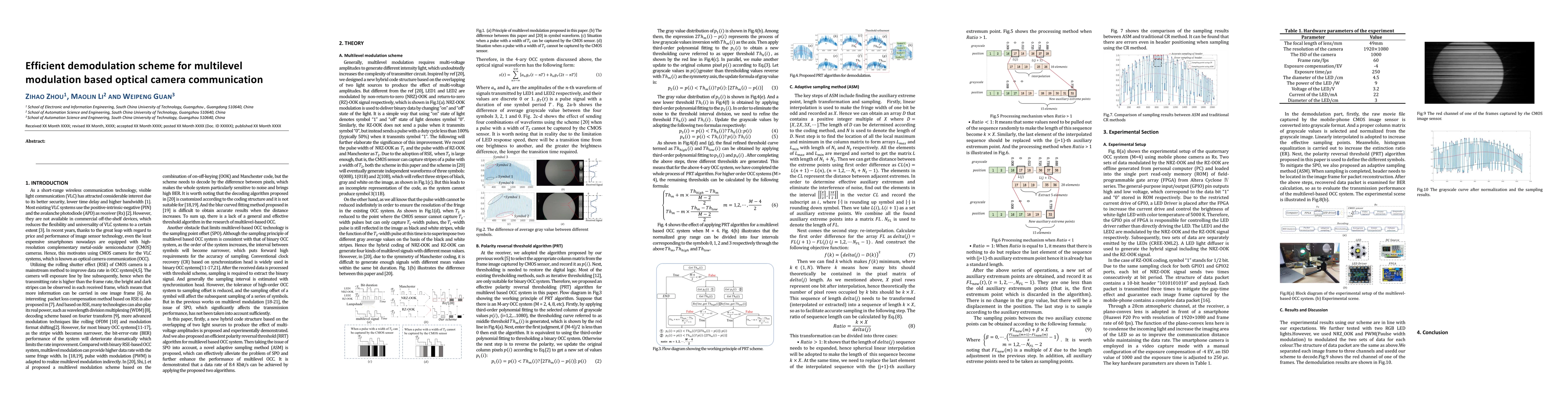 Thumbnail for Efficient demodulation scheme for multilevel modulation based optical
  camera communication