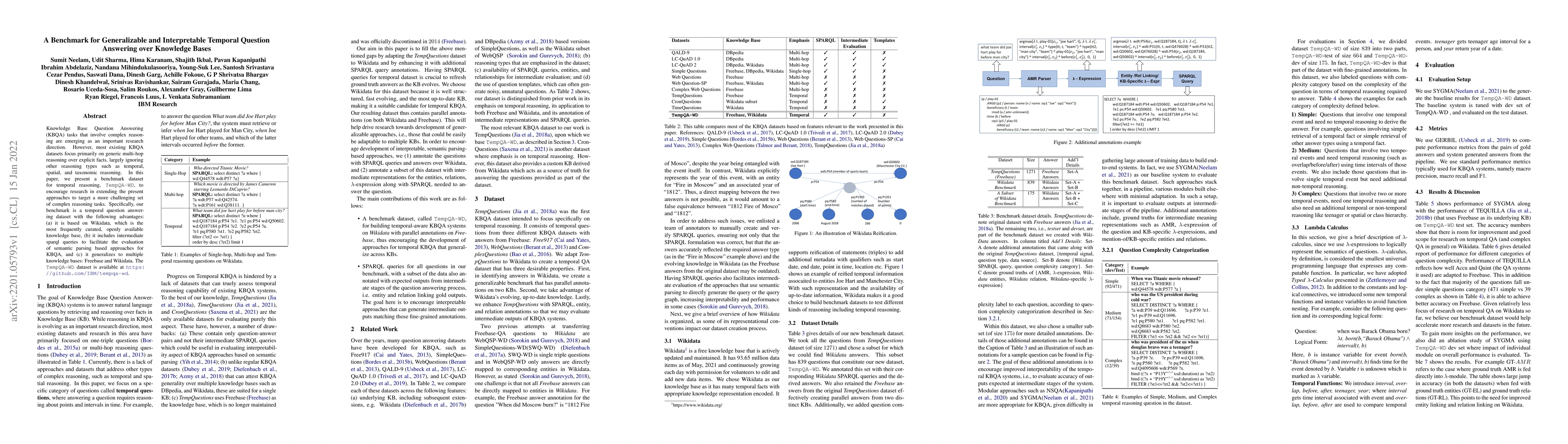Thumbnail for A Benchmark for Generalizable and Interpretable Temporal Question
  Answering over Knowledge Bases