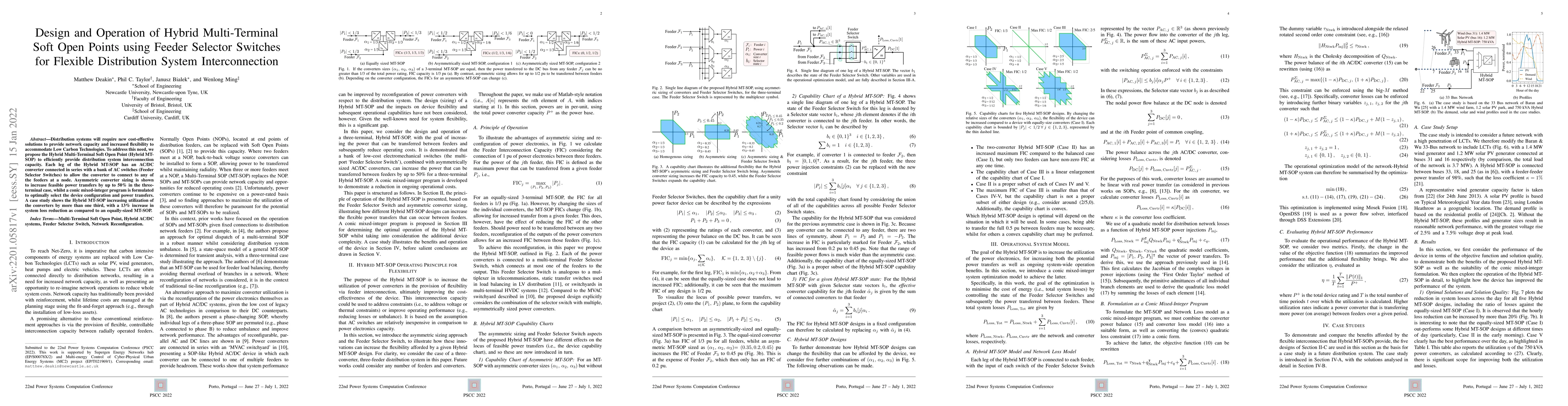 Thumbnail for Design and Operation of Hybrid Multi-Terminal Soft Open Points using
  Feeder Selector Switches for Flexible Distribution System Interconnection