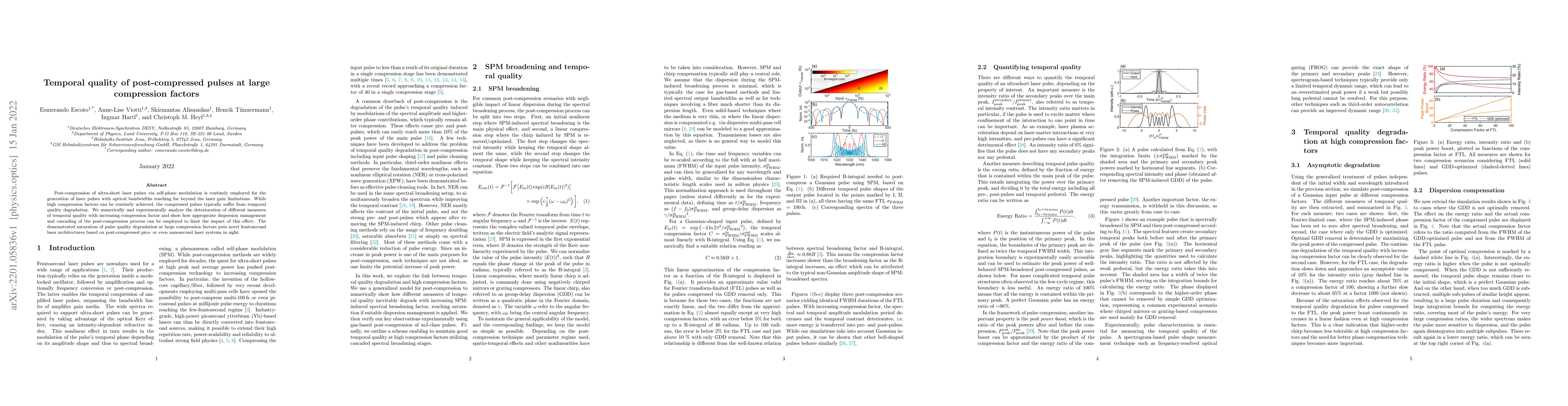 Thumbnail for Temporal quality of post-compressed pulses at large compression factors