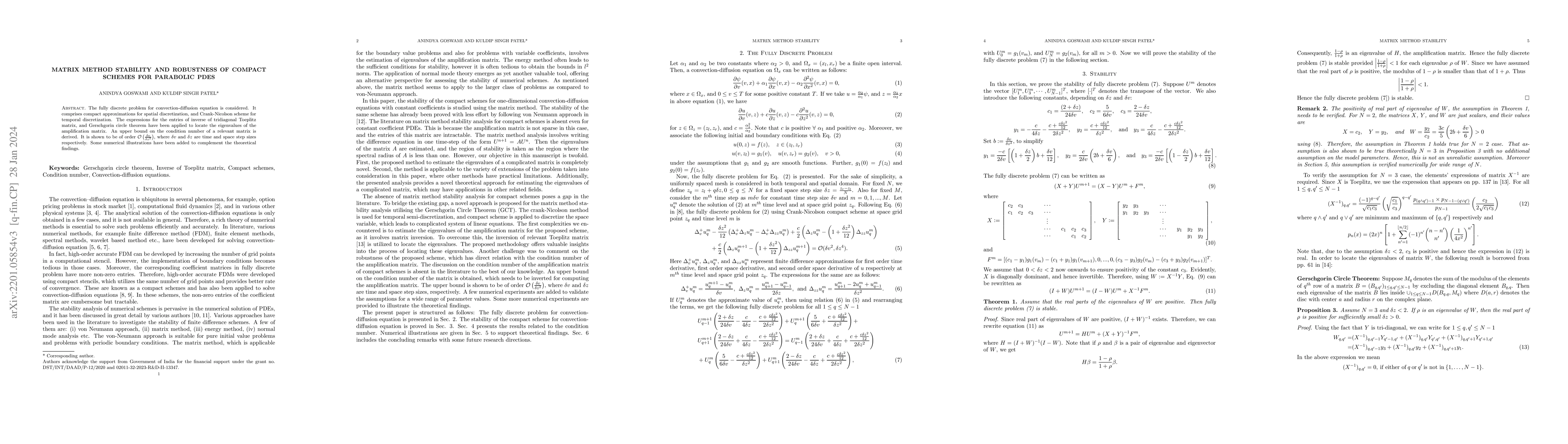 Thumbnail for Matrix method stability and robustness of compact schemes for parabolic
  PDEs
