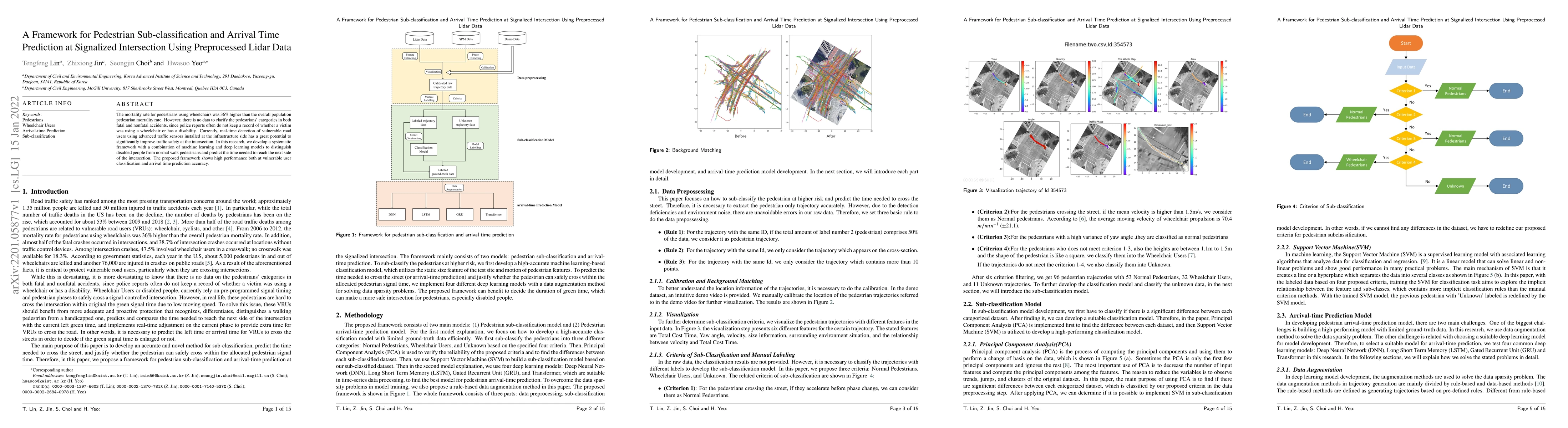 Thumbnail for A Framework for Pedestrian Sub-classification and Arrival Time
  Prediction at Signalized Intersection Using Preprocessed Lidar Data