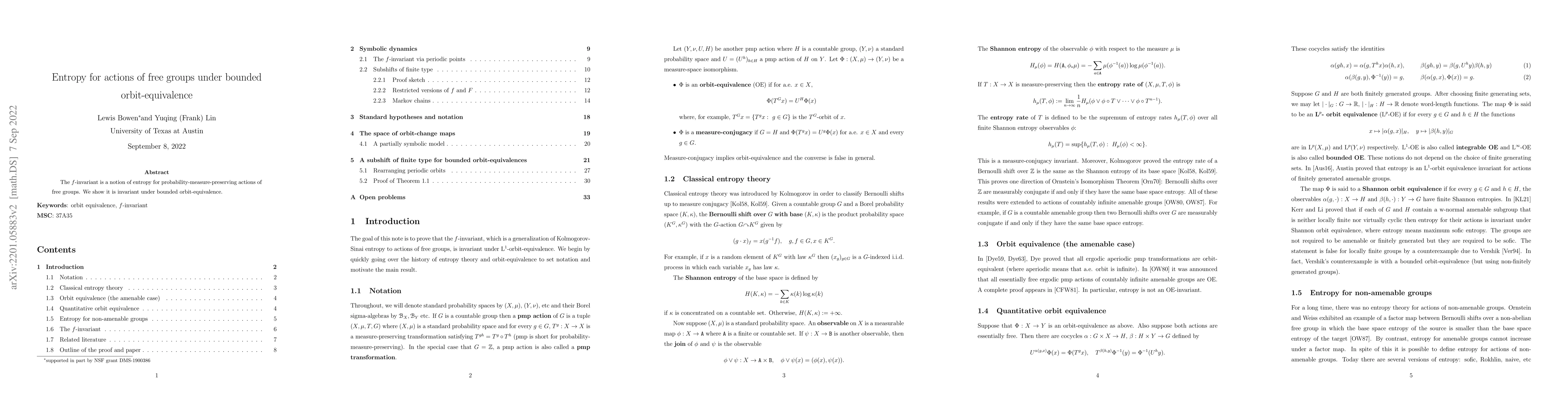 Thumbnail for Entropy for actions of free groups under bounded orbit-equivalence