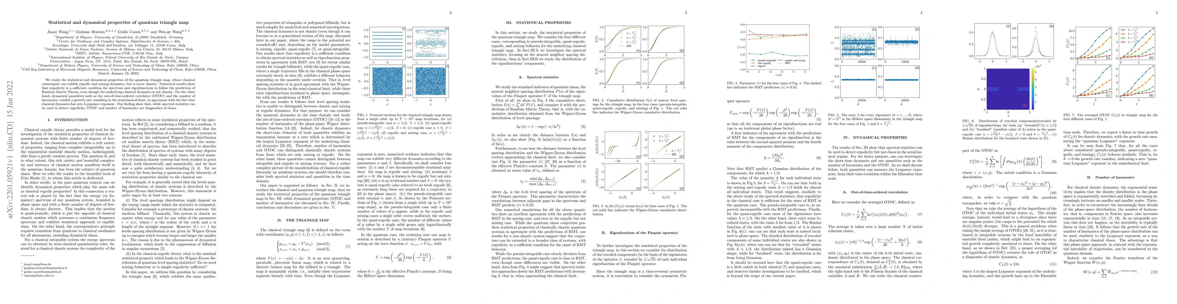 Thumbnail for Statistical and dynamical properties of the quantum triangle map