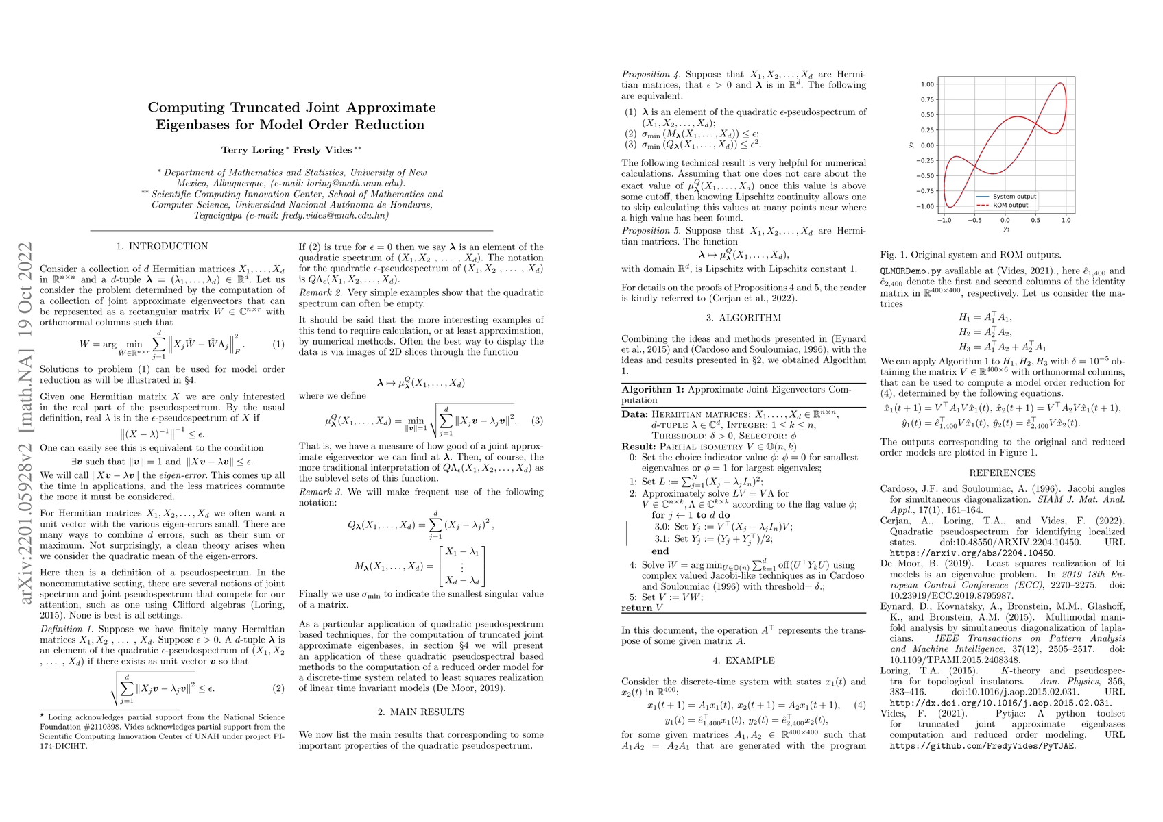 Thumbnail for Computing Truncated Joint Approximate Eigenbases for Model Order
  Reduction