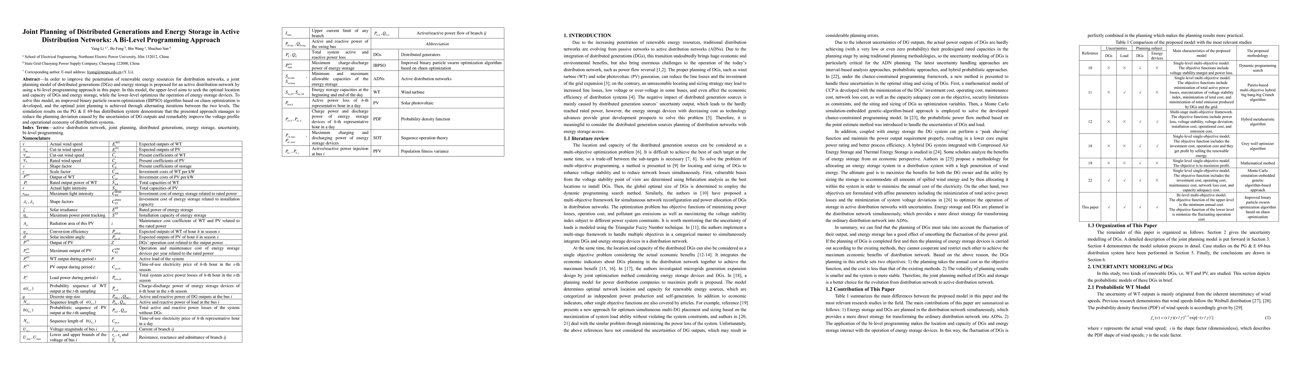 Thumbnail for Joint Planning of Distributed Generations and Energy Storage in Active
  Distribution Networks: A Bi-Level Programming Approach