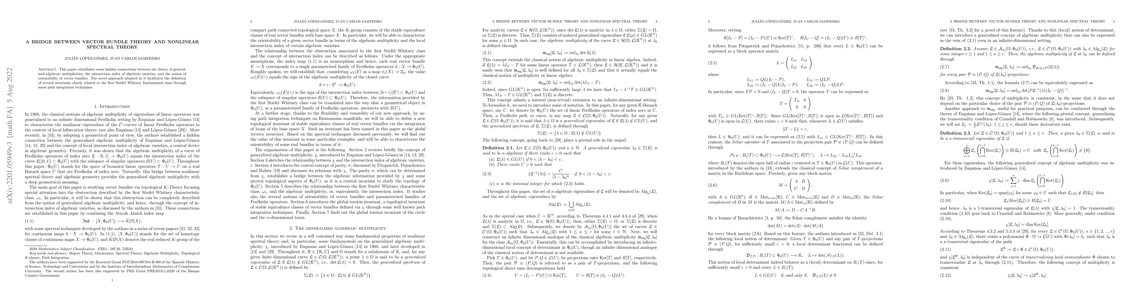 Thumbnail for A bridge between Vector Bundle Theory and Nonlinear Spectral Theory