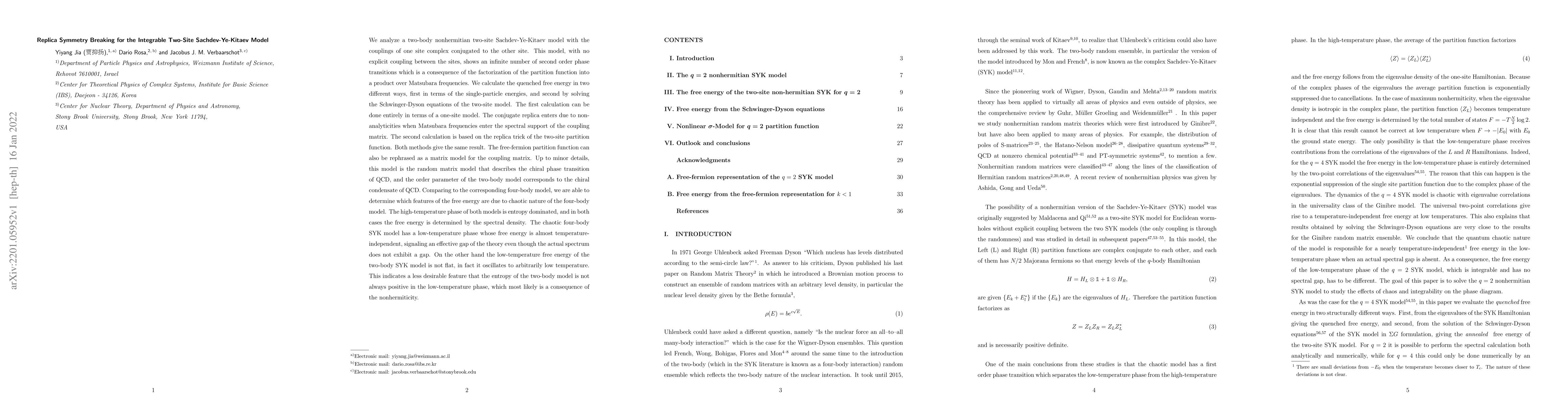 Thumbnail for Replica Symmetry Breaking for the Integrable Two-Site Sachdev-Ye-Kitaev
  Model