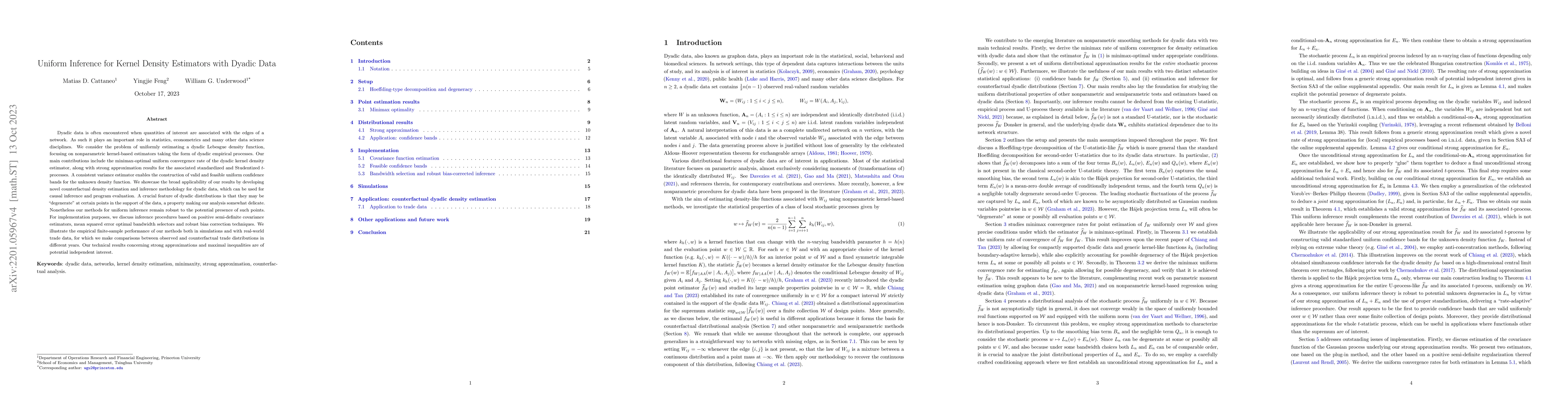 Thumbnail for Uniform Inference for Kernel Density Estimators with Dyadic Data
