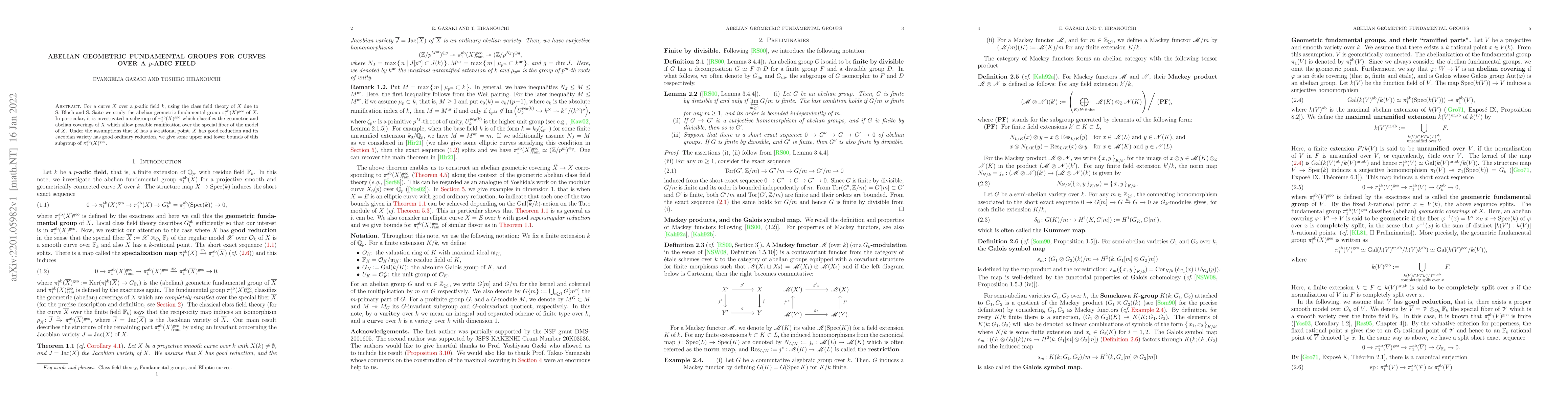 Thumbnail for Abelian geometric fundamental groups for curves over a $p$-adic field
