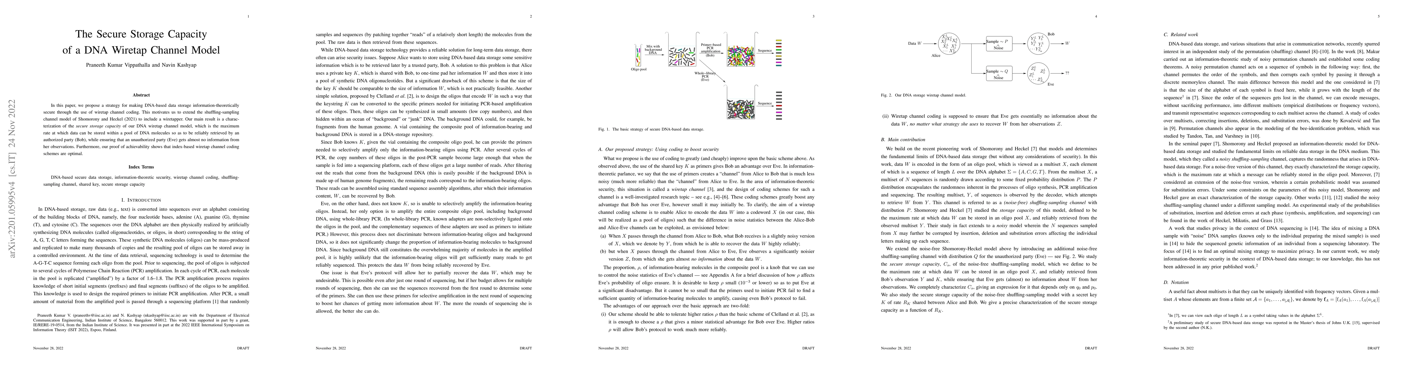 Thumbnail for The Secure Storage Capacity of a DNA Wiretap Channel Model