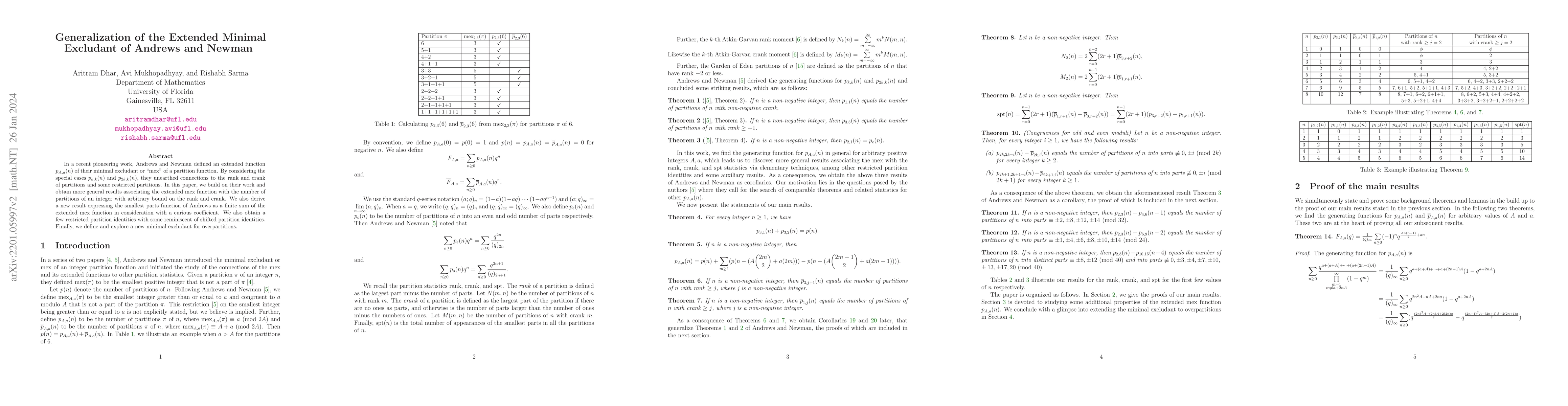 Thumbnail for Generalization of the Extended Minimal Excludant of Andrews and Newman