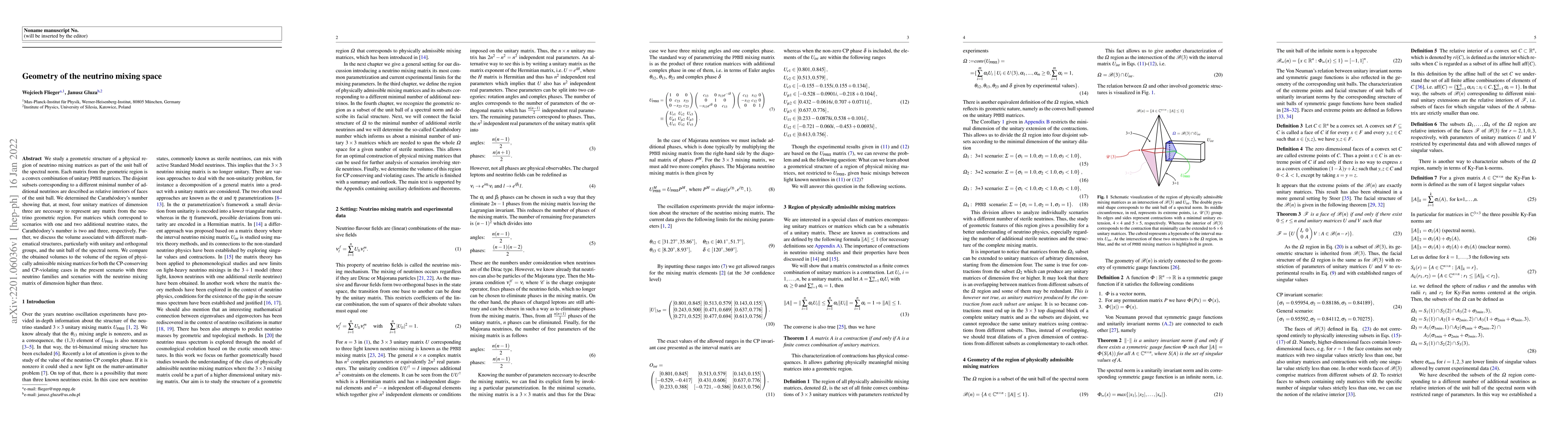 Thumbnail for Geometry of the neutrino mixing space