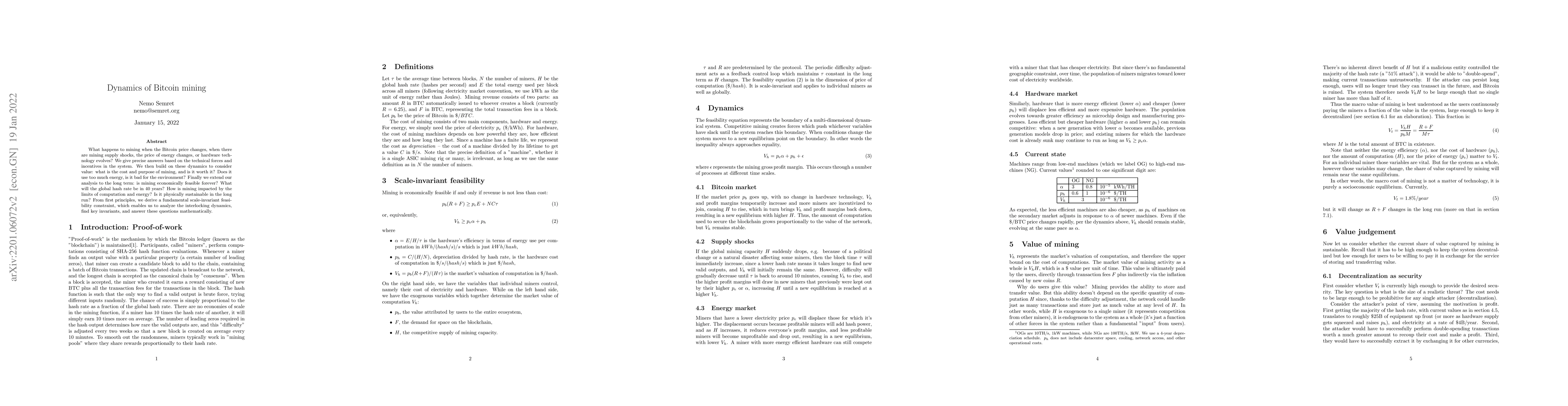 Thumbnail for Dynamics of Bitcoin mining