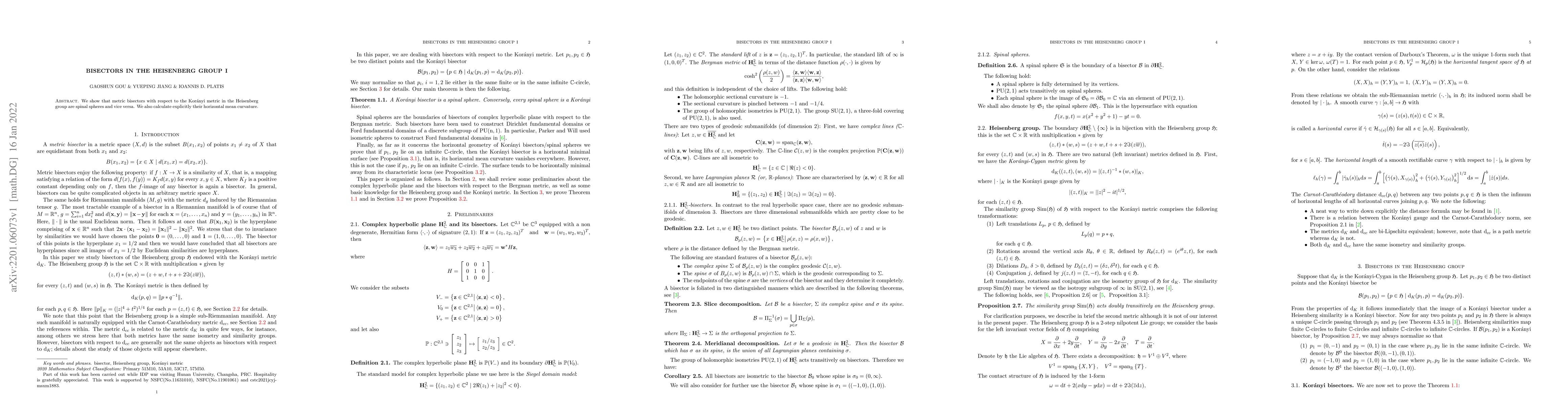 Thumbnail for Bisectors in the Heisenberg group I
