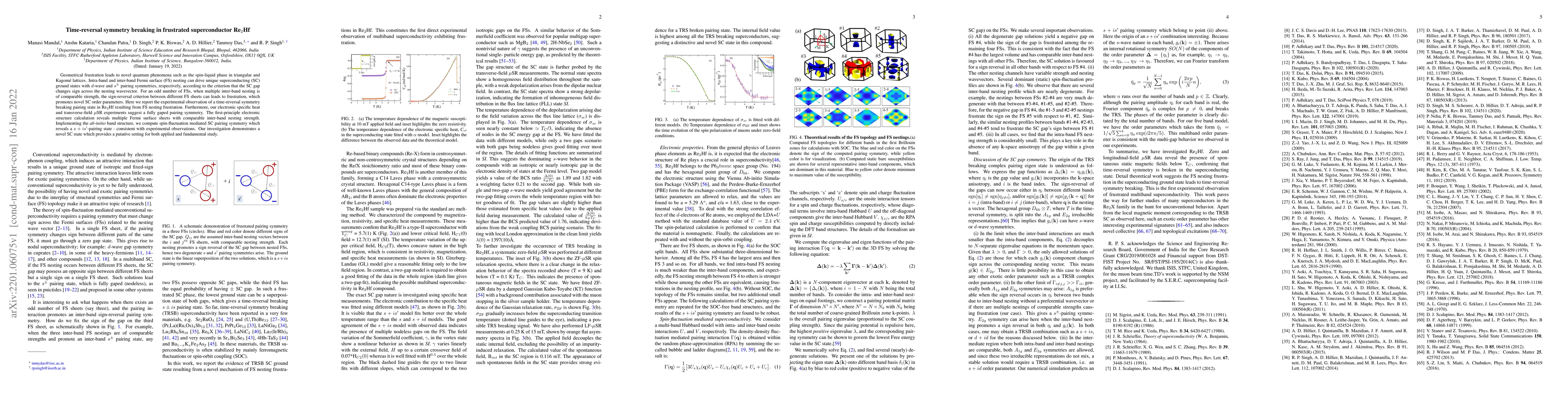 Thumbnail for Time-reversal symmetry breaking in frustrated superconductor Re$_2$Hf